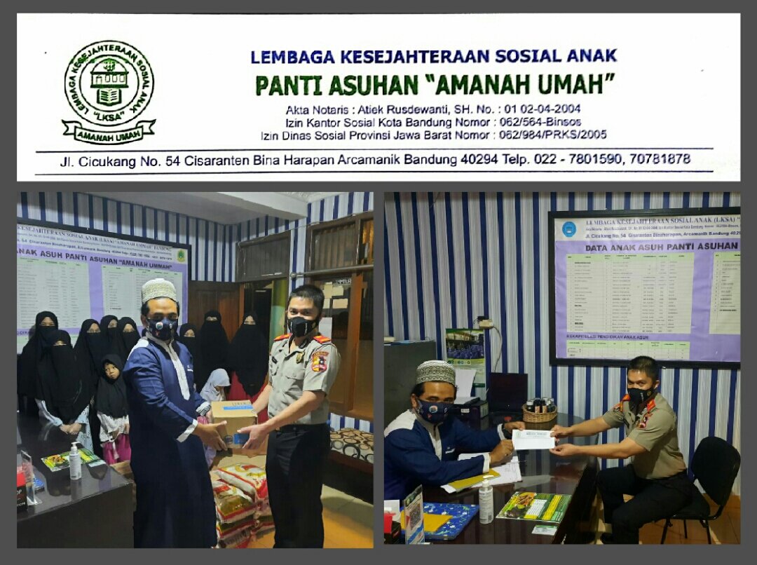 Serdik Sespimmen Polri Dikreg Ke-61 Bagi Sembako di Panti Asuhan Amanah Umah