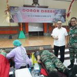 Kepala Perwakilan BI Bali Trisno Nugroho Hadir  Dalam Aksi  Donor  Darah di  Korem  163/WSA