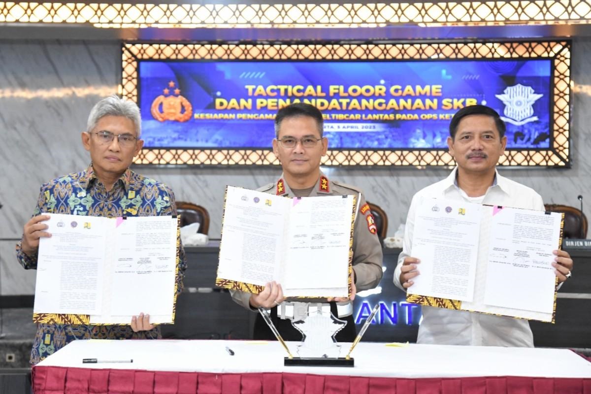 Korlantas Gelar Tactical Floor Game (TFG) dan Penandatanganan SKB Pengaturan Lalin Arus Mudik dan Balik Lebaran 2023