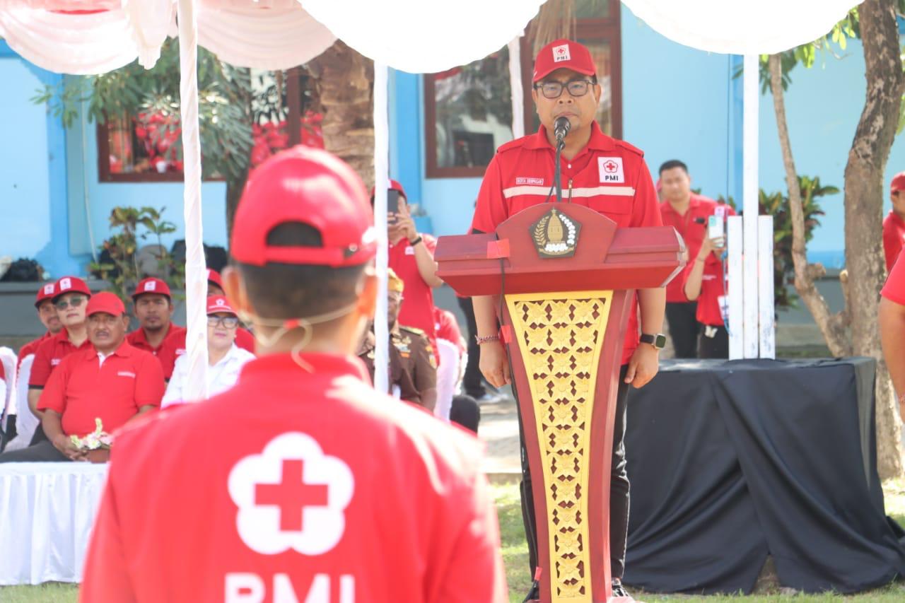 Pimpin Apel Hari Relawan PMI, Wawali Arya Wibawa berharap PMI Denpasar Jadi Role Model Kemanusiaan