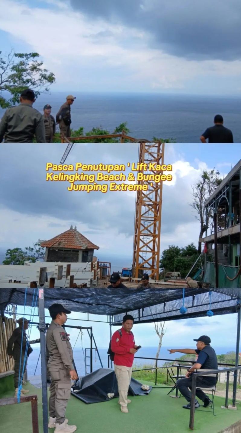Satpol PP Bali Tegaskan Pengawasan di Bungee Jumping Extreme Park Nusa Penida.Pasca Pemasangan Garis Penertiban, Aktivitas Usaha Kini Dihentikan
