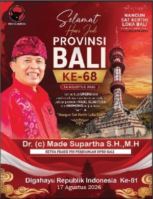 Hari   Jadi  Ke-68 Provinsi  Bali : Suci  Lascarya  Nusa  Wijaya, Momentum  Menjaga  Alam  Bali