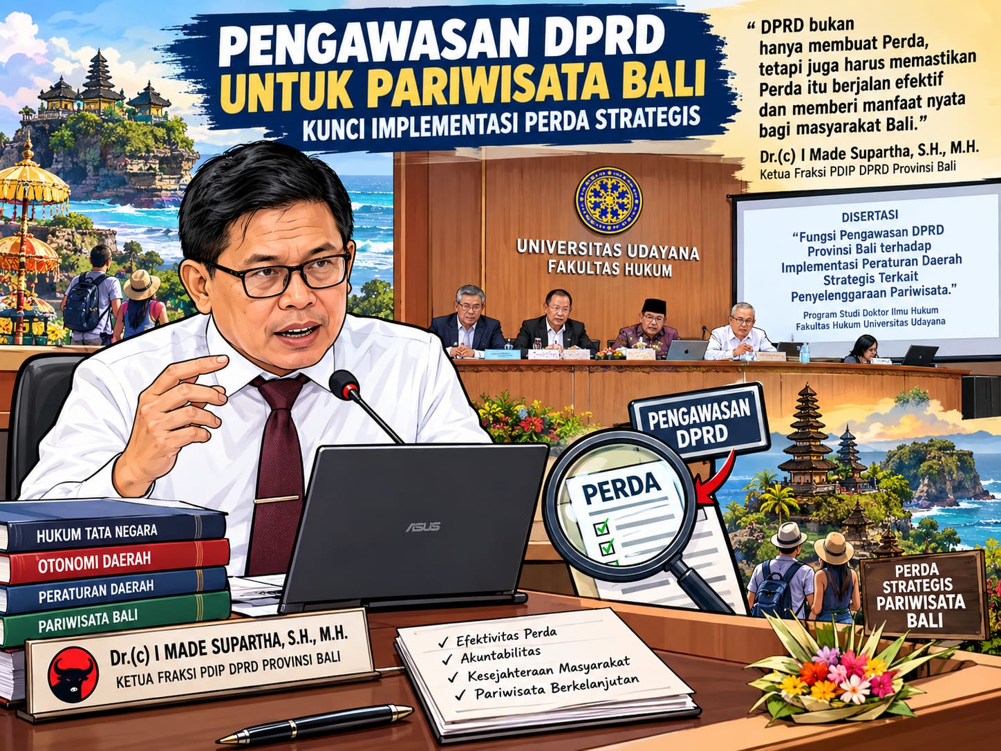 Supartha   Bedah  Kekosongan  Parameter  Pengawasan  DPRD  Bali